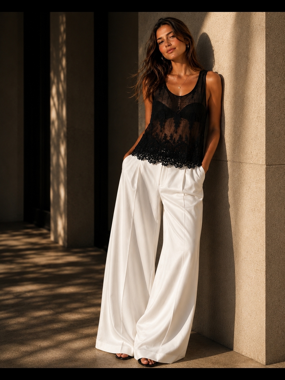 NWT XL Sheer Lace Tank Top - Black P2p19 L31